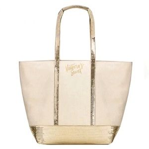 Victoria's Secret Elegant Gold and Cream Tote